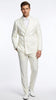 Men’s Ivory Double Breasted Tuxedo Dinner Jacket – Textured Blazer Paisley Texture Pattern in Off White Cream Color + Bowtie