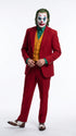 Men's Joker 2019 Red 3-Piece Suit – Joaquin Phoenix Movie-Inspired Costume with Mustard Orange Vest & Green Shirt & Tie Package