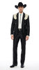 Men's Black Western Suit with White Shoulder Yoke – 2 Piece Cowboy Wedding Suit & Western Blazer with Matching Dress Pants
