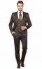Men’s Chocolate Brown Textured 3-Piece Suit – Luxury Double-Breasted Vest Formal Set