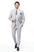 Men’s Very Light Gray Three-Piece  Wedding Suit 2 Buttons Modern or Slim Fit  Ash Bone Color Steel Grey