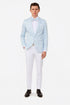 Mens Light Blue Paisley Tuxedo Jacket with Matching Bow Tie – Slim Fit Blazer for Weddings, Prom, and Formal Events