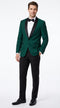 Men’s Emerald Green Tuxedo Jacket with Black Satin Shawl Lapel | Prom Dinner Blazer
