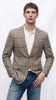 Men’s Tan Beige Peaky Blinders Glen Plaid Blazer English Style Textured Wool Winter Sport Coat Checkered Windowpane