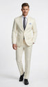 Men’s Ivory Paisley Shiny Suit – Flroal Formal Wedding and Prom Suit for Party, in Cream Off White