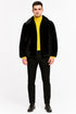 Men’s Black Faux Fur Jacket – Luxury Winter Zip-Up Coat with Soft Plush Finish