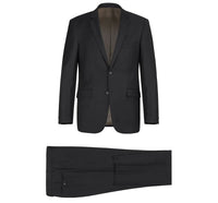 (38R, 38S) 100% Virgin Wool Regular Fit Black Suit