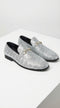 Men's Silver Gray Glitter Loafers | Sparkly Dress Shoes for Wedding, Prom, Party & Formal Events
