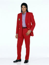 Men’s Red Suit Michael Jackson Award Ceremony Inspired Jacket – Classic Double Breasted Formal Suit , Stylish Party Dinner Jacket, Vintage Stage Wear