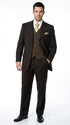 Men’s Dark choclate Brown Three Buttons 3 Piece Suit – Classic Brown 3PC Wedding, Church and Business Formal Suit for Men