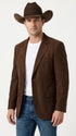 Men’s Brown Suede Western Blazer – Cowboy Sport Coat Jacket for Weddings & Country Wear
