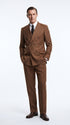 Men’s Vintage Brown Pinstripe Double-Breasted Suit – Classic 1920s Gatsby and 1930s 1940s 1950s Suit