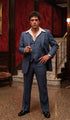 Tony Montana’s Blue Pinstripe 3 Piece Suit – Men’s Vintage Blue Striped Suit for Wedding, Prom and Classic Formal Wear