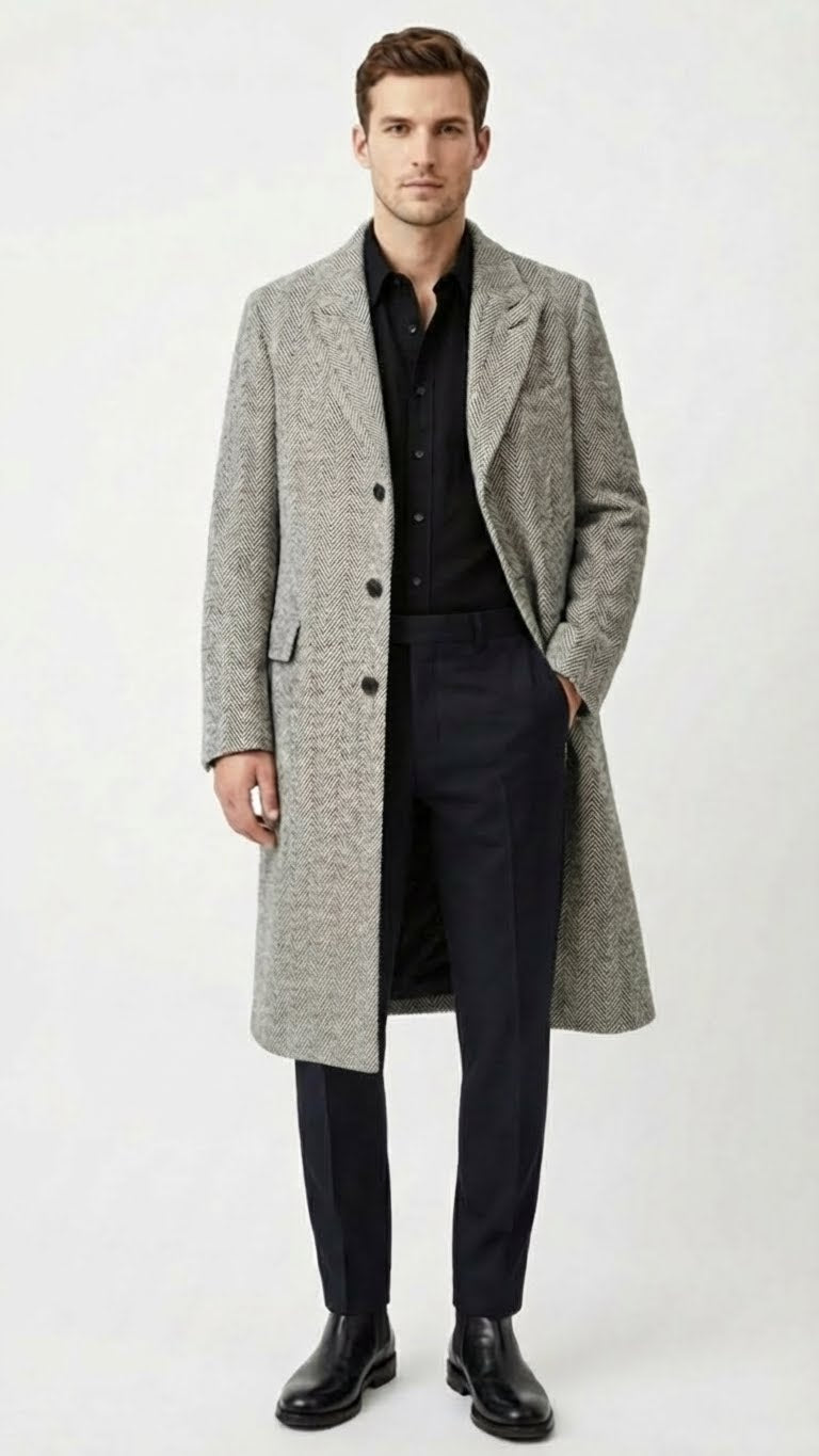 men's long dress coats Runcati Mens Full Length Trench Coat Notched Lapel Long Jacket Double Breasted Classic Winter Overcoat at Amazon Men's Clothing store