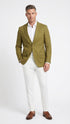 Men’s Olive Green Blazer Sport Coat – Linen Fabric Summer in pistachio sage green