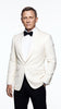 Men’s James Bond Style Ivory Dinner Jacket, White Tuxedo Blazer for Wedding, Prom and Black Tie Events