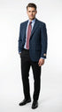 Mens Light Blue Tweed Blazer Sport Coat – Classic Herringbone Jacket Formal Business Casual Smart Outerwear in indigo cobalt blue