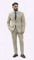 Men’s Light Tan Tweed Suit – Classic Beige Two Piece Suit, Herringbone Formal Wear, Vintage Style Business & Wedding Outfit for Men