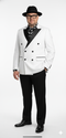 Men’s White and Black Double-Breasted Tuxedo – Modern Slim Fit Formal Suit for Weddings, Parties, and Special Occasions
