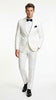 Mens White Wedding Tuxedo Suit – Formal Groom Suit Set Classic Dinner Jacket + White Tuxedo Shirt + Black Bow Tie