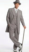 Men’s Gray Zoot Suit with Matching Hat and 1920s Shoes | Grey Vintage Wedding and Party Three Piece Suit