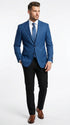 Men’s Blue Houndstooth Blazer Jacket, Check Pattern Formal Sport Coat for Weddings, Prom, Parties, and Special Occasions