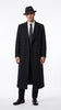 Men’s Godfather Black Double-Breasted Long Overcoat – Vintage Mobster Gangster Coat