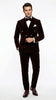 Men’s Dark Brown Velvet Blazer and Pants 2 Piece Suit, Double Breasted Formal Dinner Suit for Weddings, Prom