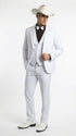 Men’s White Western Cowboy 3 Piece Tuxedo Suit, Formal Wedding Prom Groom Suit Set