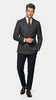 Men’s Charcoal Double Breasted Blazer, Formal Wedding Business Casual Sport Coat Jacket Wool Fabric