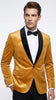 Men’s Velvet Gold Tuxedo Dinner Jacket – Black Shawl Lapel Wedding & Prom Blazer