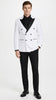 Men's White Double Breasted Tuxedo Dinner Jacket with Black Satin Peak Lapel – Formal Wedding Prom Blazer