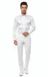 Men’s White Satin Dress Shirt – Classic Long Sleeve Formal Shirt for Weddings, Parties, and Business Wear