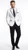 Men’s White Blazer with Black Trim | Wedding and Party Formal Blazer Jacket - White Tuxedo Prom Jacket