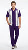 Men’s Purple and White Walking Suit – 2-Piece Short Sleeve Casual Leisure Outfit