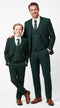 Dad & Son Matching Dark Green 3-Piece Suits – Father and Son Wedding Formal Suits