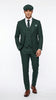 Men’s Hunter Green Pinstripe 3-Piece Suit – Vintage Wedding, Prom and Formal Suit with Matching Vest