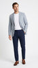 Men’s Light Blue Checkered Sport Coat – Two-Button Wedding, Business and Smart Casual Blazer