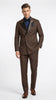 Men’s Brown Double Breasted Tuxedo – Satin Peak Lapel Formal Wedding & Prom Suit