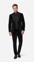 Men’s Black Velvet Tuxedo Suit – Peak Lapel Wedding, Prom and Formal Evening Velvet Pants