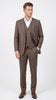 Men’s Zagarie Brand Light Brown Mocha 3-Piece Wool Suit – Modern Wedding, Business and Formal Suit with Pick Stitching