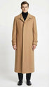 Men’s Full-Length Camel Overcoat – Classic Long Microfiber-Blend Coat for Winter and Formal Wear Maxi Duster Coat