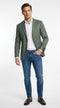 Men’s Sage Green Windowpane 2-Piece Suit – Modern Fit Plaid Wedding, Business and Formal Suit