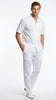 Mens White Seersucker Walking Suit Set – Casual Summer Short Sleeve Outfit with Matching Pants Lightweight Two Piece Set