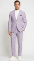 Men’s Lavender Seersucker 2 Piece Suit, Lightweight Summer Blazer and Pants Set for Weddings, Parties, Prom, and summer fabric