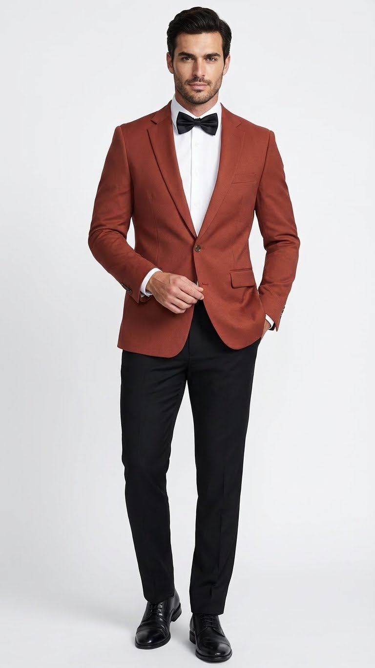 Men's Brick Copper Rust Color Blazer – Slim Fit Formal and Party Wear –  OvercoatUSA