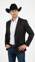 Men’s Black Western Blazer – Embroidered Cowboy Sport Coat with Western Yoke for Rodeo & Country Wear