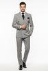 Men’s Grey and Black Pinstripe Double-Breasted Suit – 1920s Gangster Vintage Looking suit By Rossiman