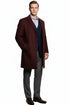 Men’s Burgundy Wool and Cashmere Car Coat – Classic Winter Topcoat for Business and Formal Wear