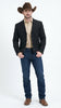 Mens Black Western Blazer Set – Cowboy Style Formal Jacket and Pants Outfit Country Western Suit